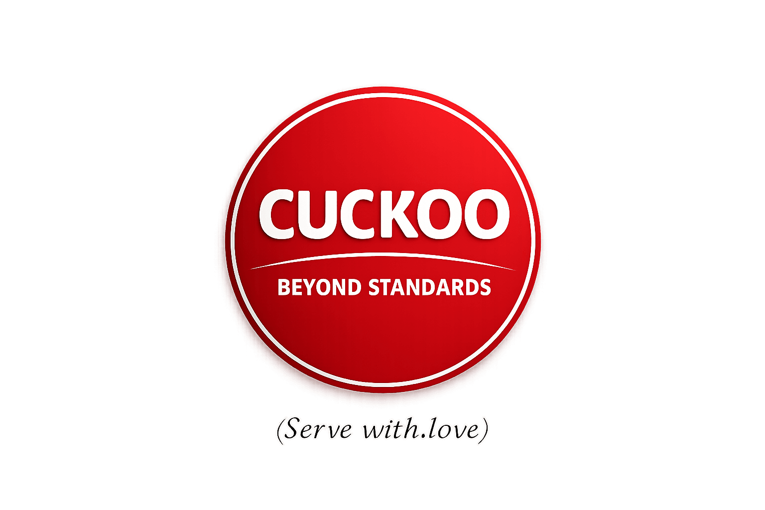 Red circular Cuckoo logo with 'Beyond Standards' and '(Serve with.love)' on a black background.
