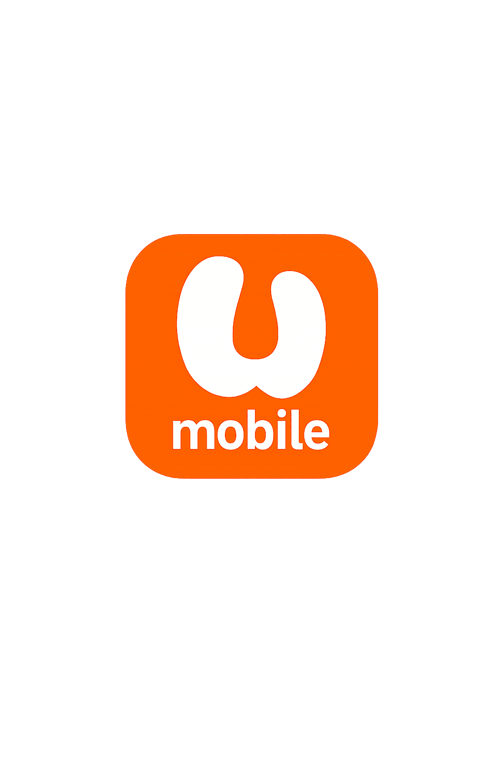 U Mobile logo featuring a white stylized U and text on an orange square.